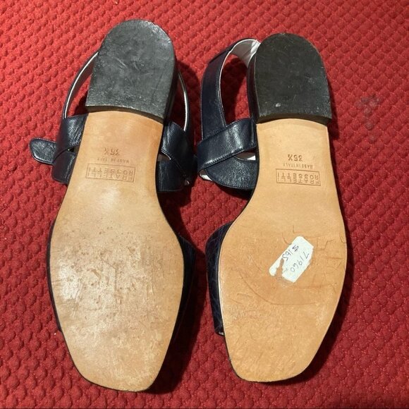 ROSETTI GREEN Sz 35.5 Croc  Flat Heel Buckle Closure Leather Sandals - Picture 4 of 6